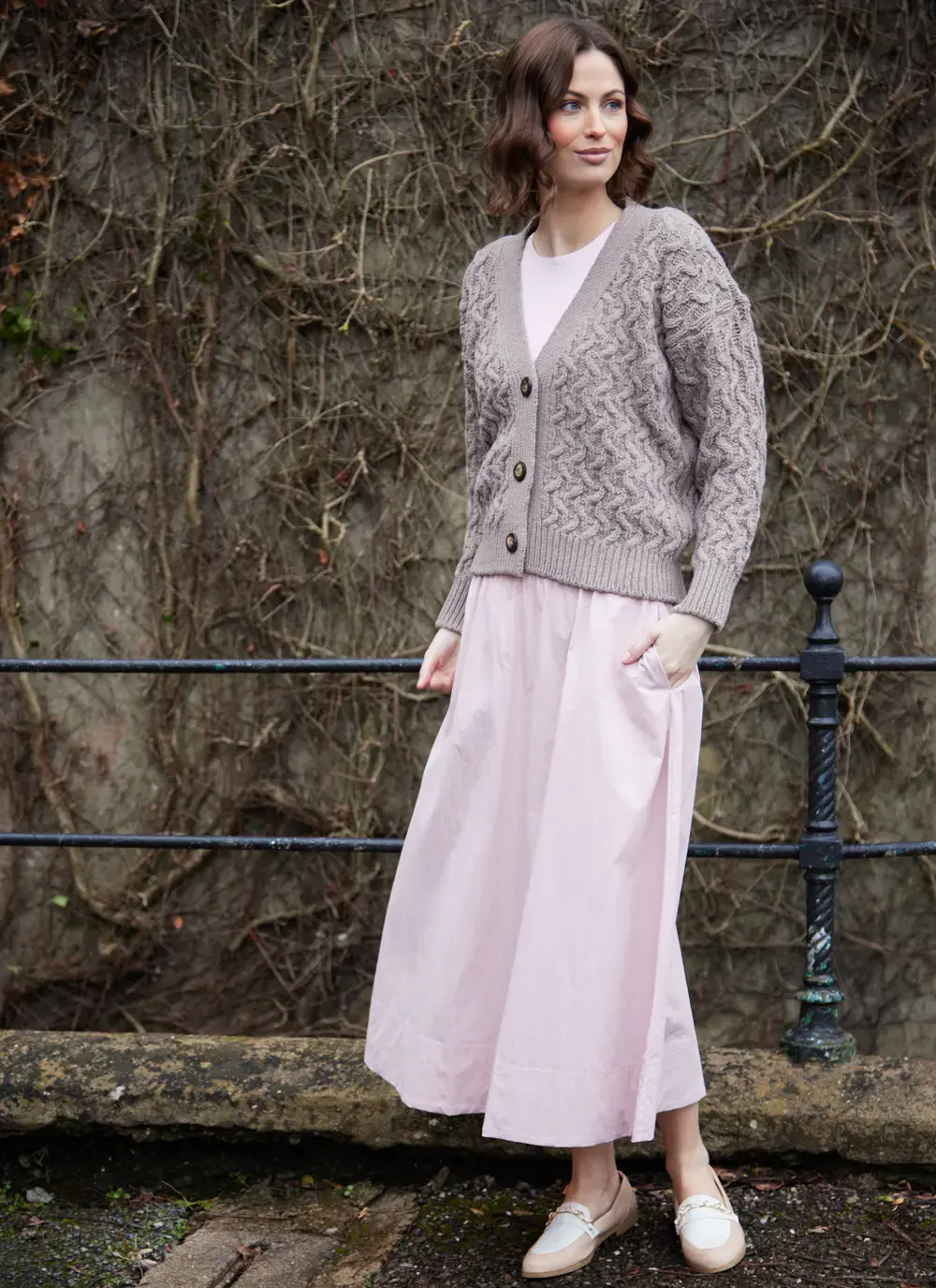 Cashmere Wool Aran Cardigan